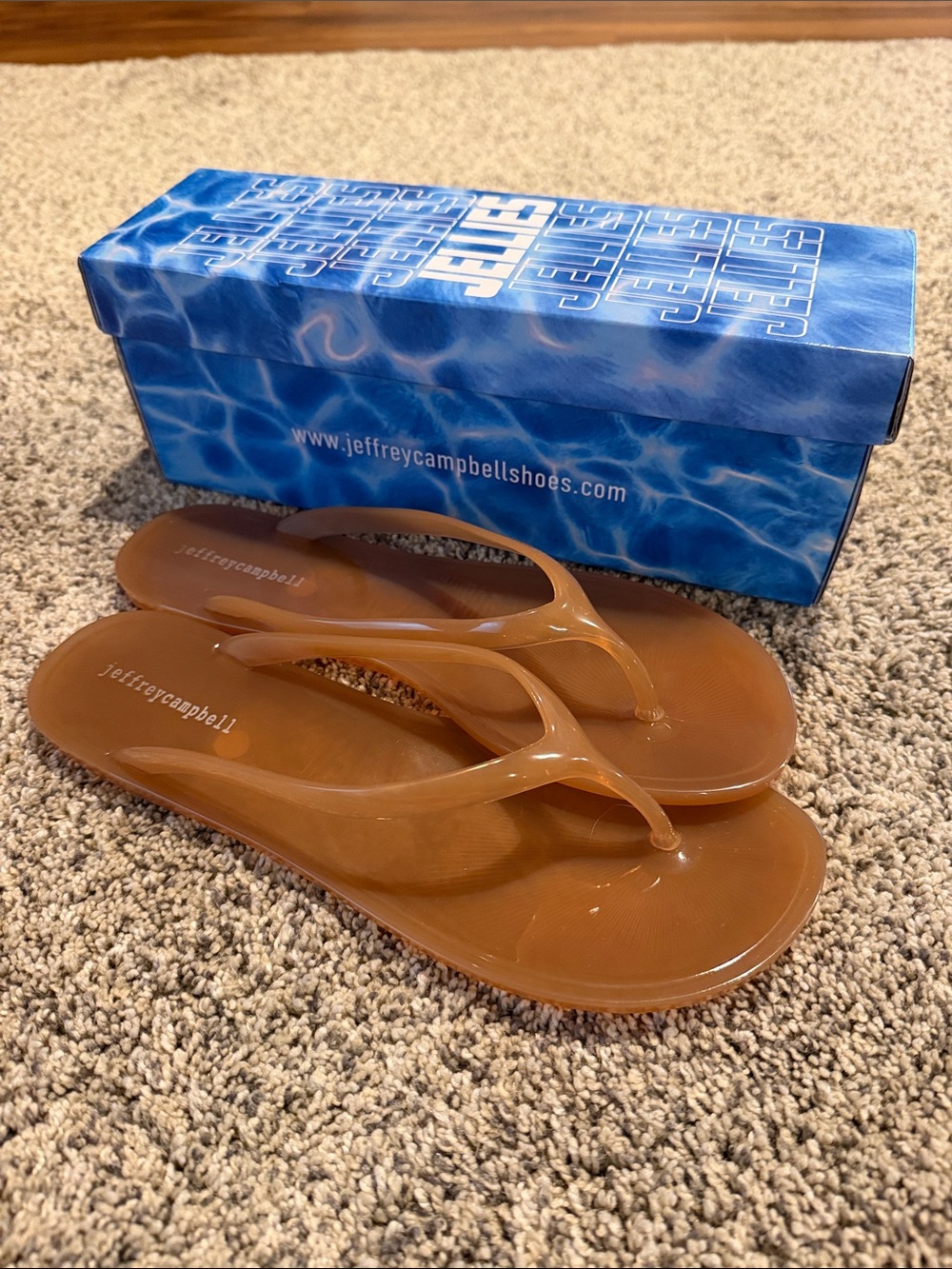 Jeffrey Campbell Brown Jelly Flip Flop Sandals